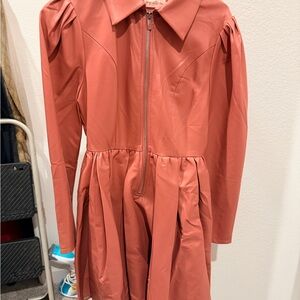 Ivy City Co Women's VIRGO Vegan Leather Dress in Pink